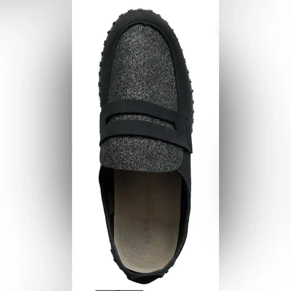 Ilse Jacobsen Black Tulip Slip-On Shoes with Glitter Detail- NIB
